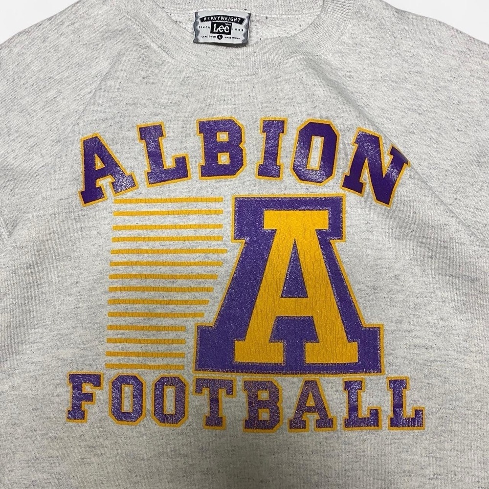 Vintage Albion college football purple and yellow crewneck sweatshirt - Picture 3 of 5